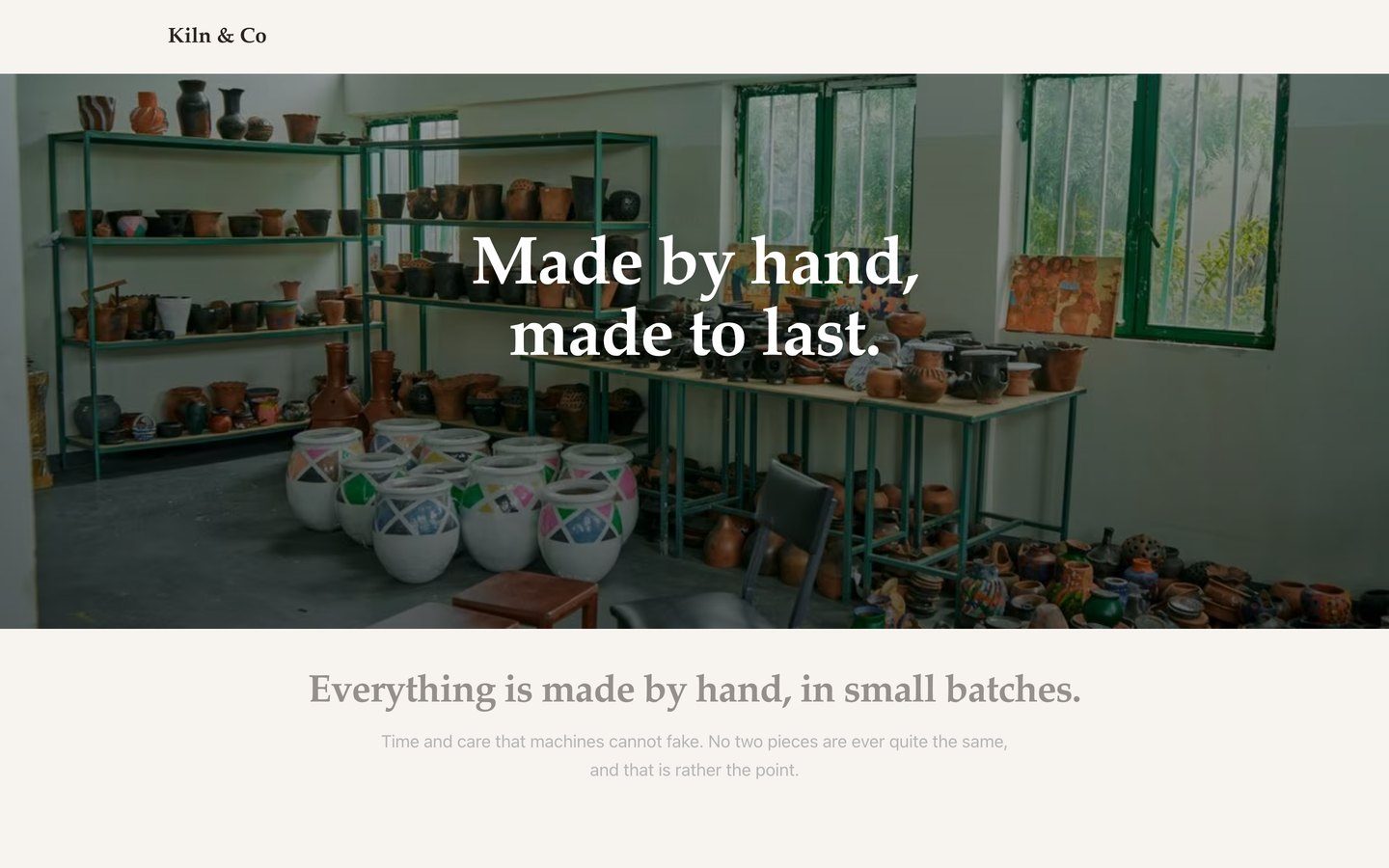 A maker's homepage · our own concept piece